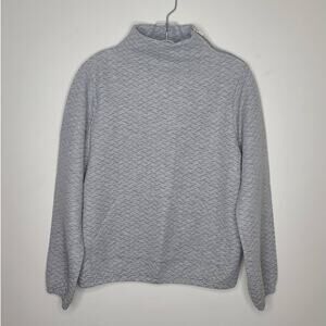Soft Surroundings grey pullover with shoulder zipper and front pocket - SMALL